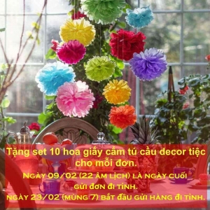 Set 10 hoa giấy cẩm tú cầu decor (quà tặng)